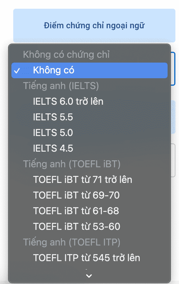 Hướng dẫn sử dụng công cụ tính điểm