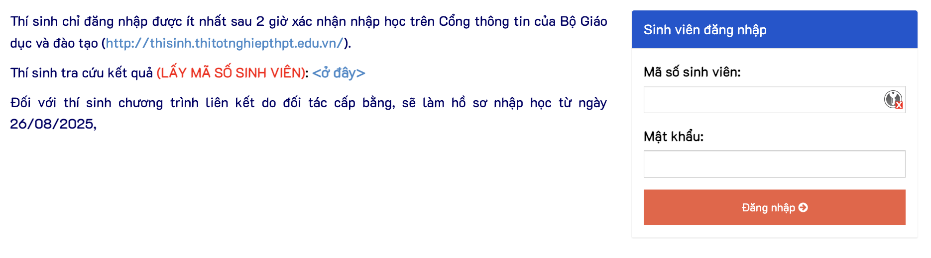 Hướng dẫn đăng ký nhập học trực
tuyến