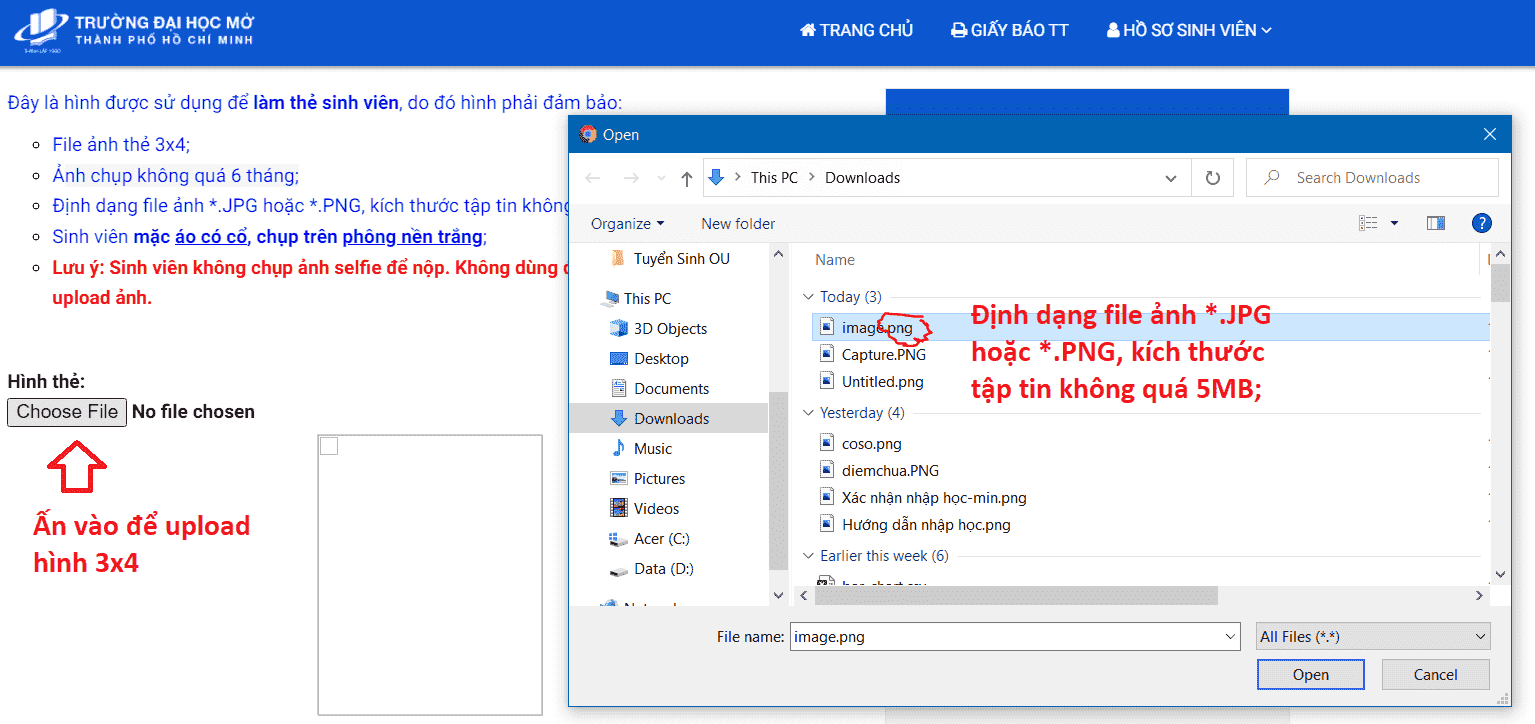 Hướng dẫn đăng ký nhập học trực tuyến