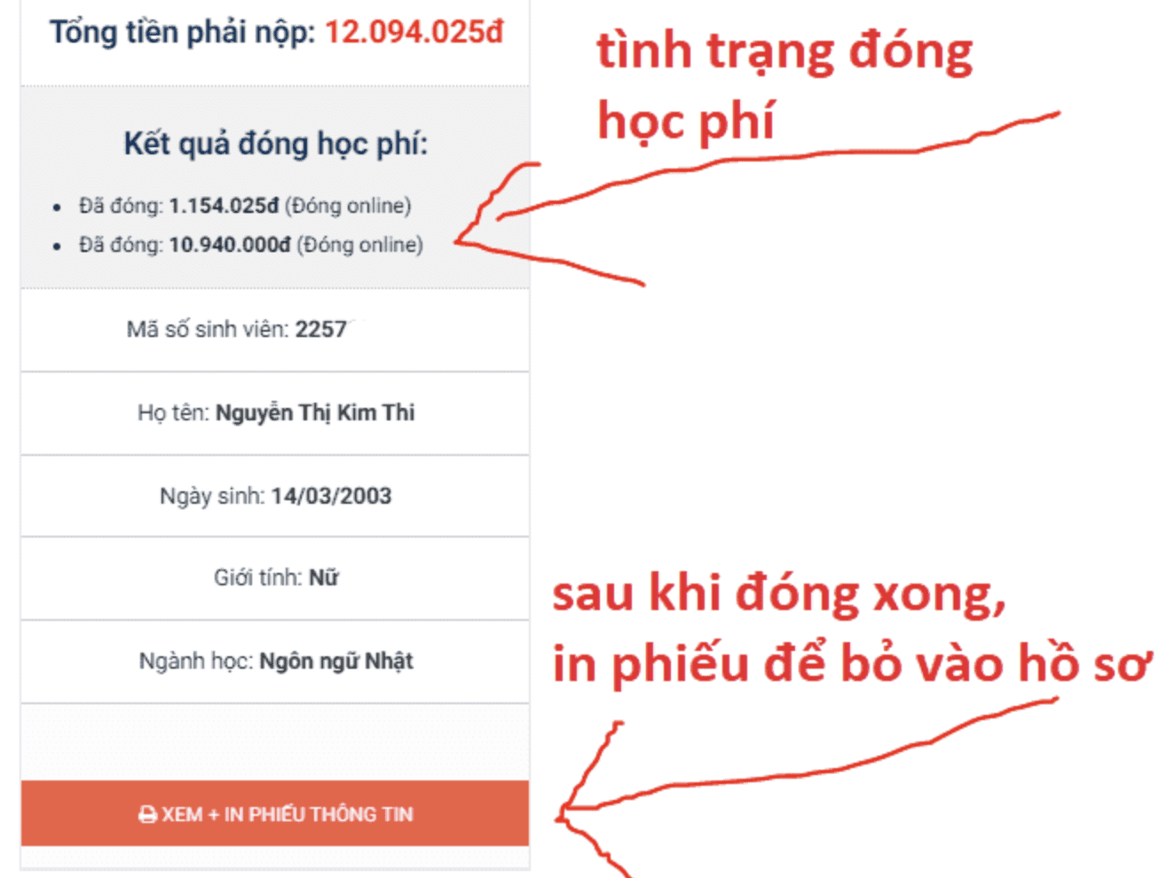 Hướng dẫn đăng ký nhập học trực tuyến