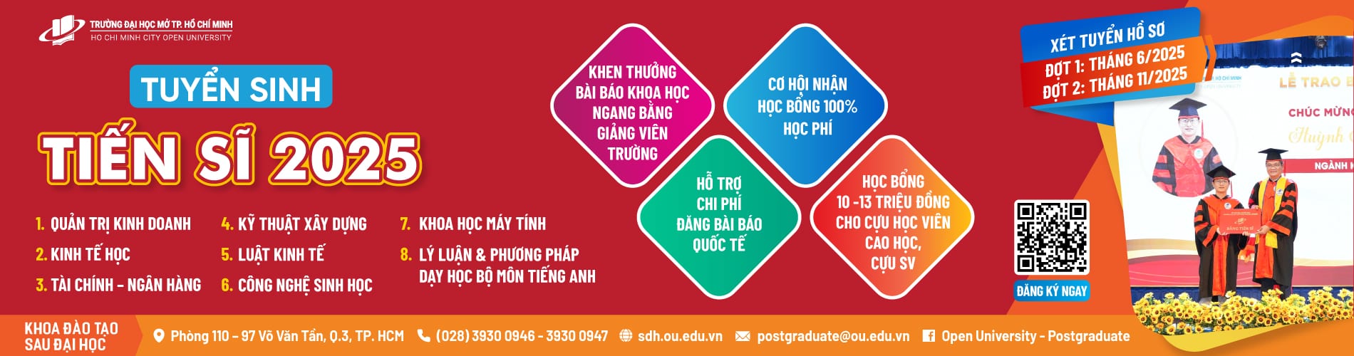 THÔNG BÁO TUYỂN SINH NGHIÊN CỨU SINH NĂM 2025 - ĐỢT 1